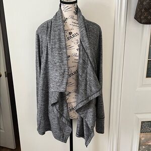 💗Nike Women's Heather Gray Draped Open-Front Cardigan